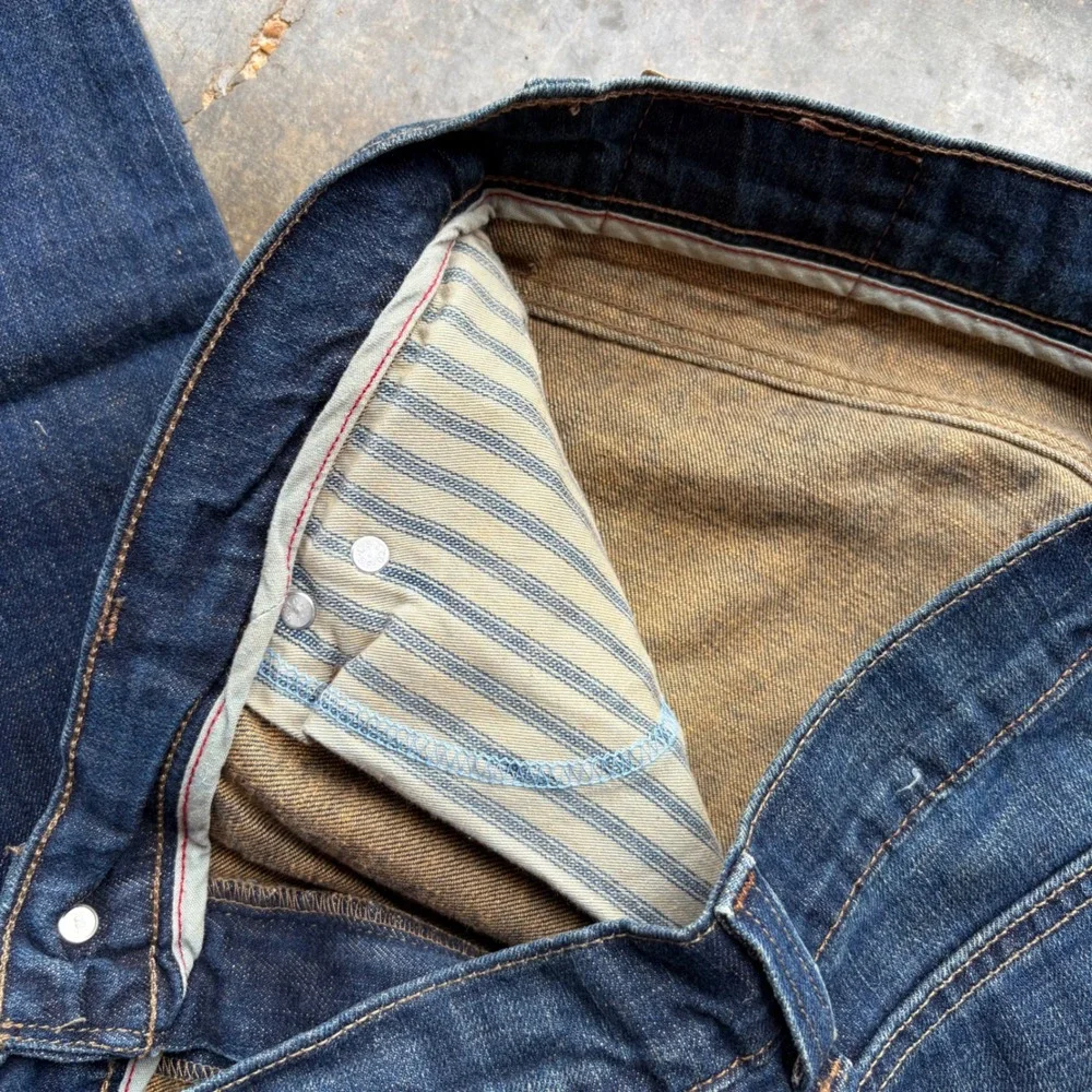 Levis Skinny Jeans Mens Dark Wash Denim‎ Selvedge Detail Blue Pants